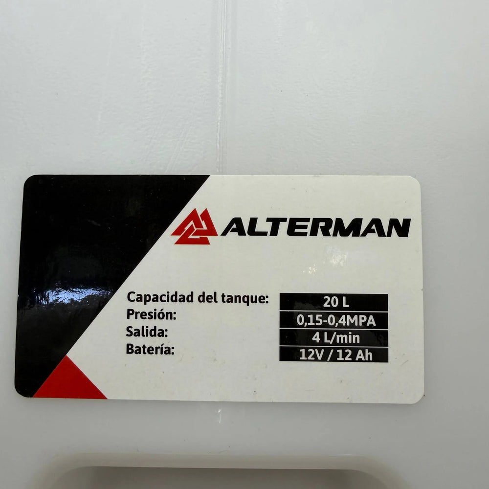 Fumigadora a Batería ALTERMAN XKES20 20 L | Batería 12V 12Ah | Caudal 4 L/min | Tipo Mochila | 1 Año de Garantía - 11