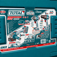 Combo TOTAL 3 en 1 Brushless 20V — Taladro 66 N·m, Llave de Impacto 405 N·m y Pulidora 4½" | 2 Baterías 4.0Ah y Maletín miniatura 12