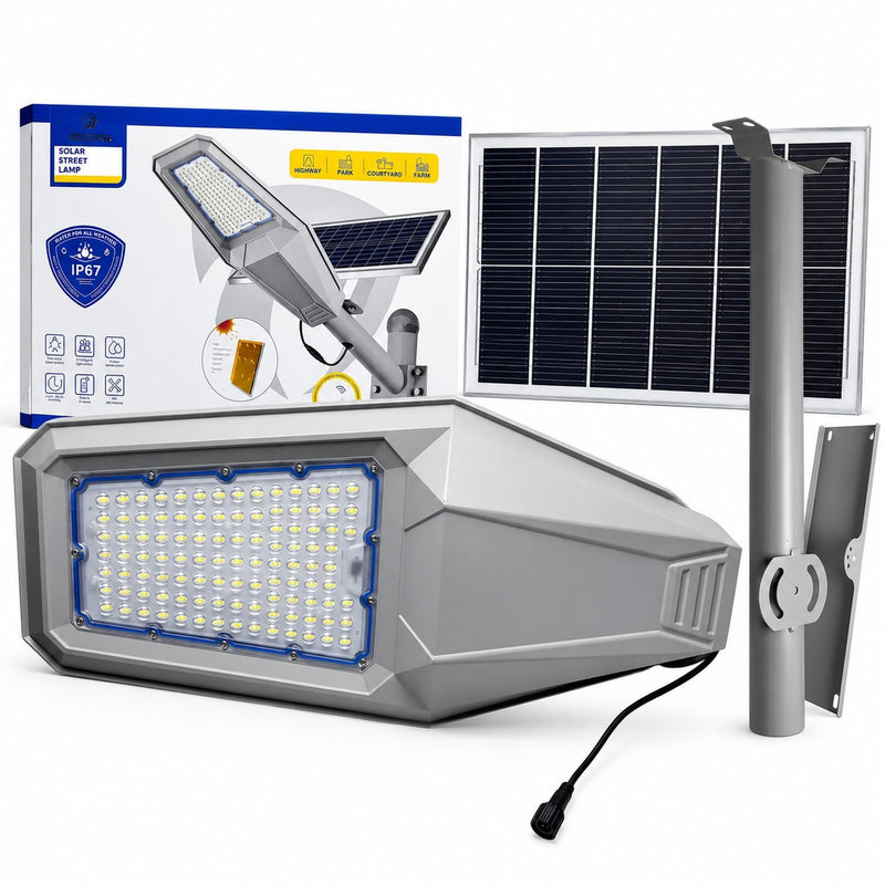 Lámpara Solar Jortan 400W para Exterior – IP67 con Panel y Control Remoto foto 7