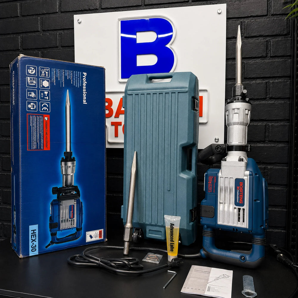 Demoledor Industrial BOSITENG Professional HEX-30 60 J — 1850 W con Maletín y 2 Cinceles | 1 Año de Garantía - 9