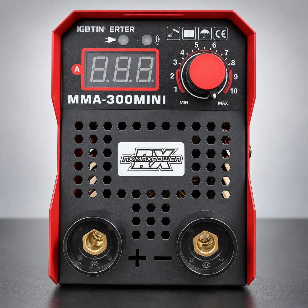 Soldador Inversor RX Max Power MMA-300 Mini Rojo | 300 A | 110V/220V | IGBT Inverter | Estuche y 2 Caretas | 2 Años de Garantía - 9