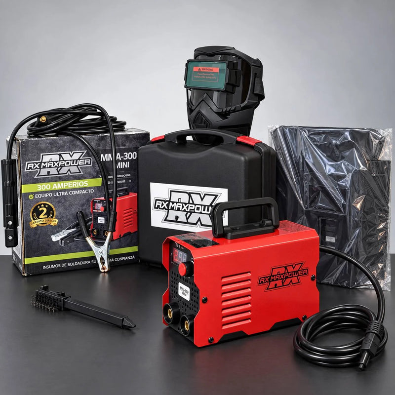 Soldador Inversor RX Max Power MMA-300 Mini Rojo | 300 A | 110V/220V | IGBT Inverter | Estuche y 2 Caretas | 2 Años de Garantía foto 7