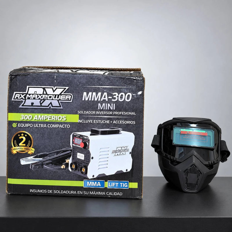 Soldador Inversor RX Max Power MMA-300 Mini Blanco | 300 A | 110V/220V | IGBT Inverter | Estuche y 2 Caretas | 2 Años de Garantía foto 9