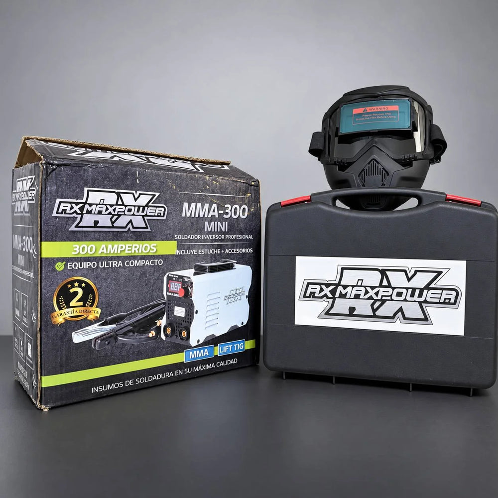 Soldador Inversor RX Max Power MMA-300 Mini Blanco | 300 A | 110V/220V | IGBT Inverter | Estuche y 2 Caretas | 2 Años de Garantía - 8