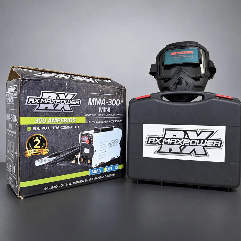 Soldador Inversor RX Max Power MMA-300 Mini Blanco | 300 A | 110V/220V | IGBT Inverter | Estuche y 2 Caretas | 2 Años de Garantía foto 8