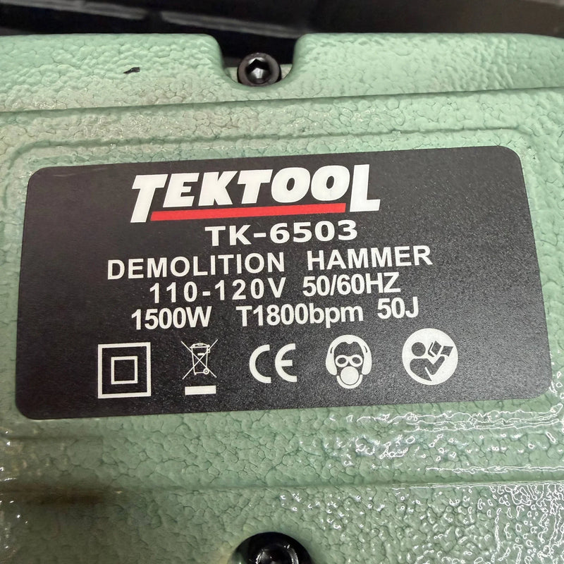 Demoledor Cango TEKTOOL TK-6503 Verde | 50 Joules | 1500 W | Maletín y 2 Cinceles | 1 Año de Garantía foto 8