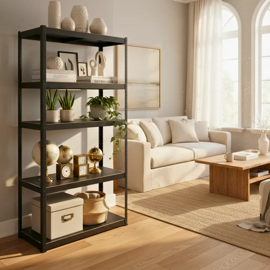 Estante organizador tipo cubo Rack & Pack – Línea Premium, negro mate, 90 x 180 x 40 cm