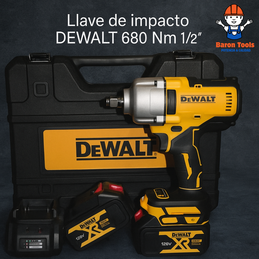 Llave de impacto Dewalt de 680 nm real de 1/2   128 V
