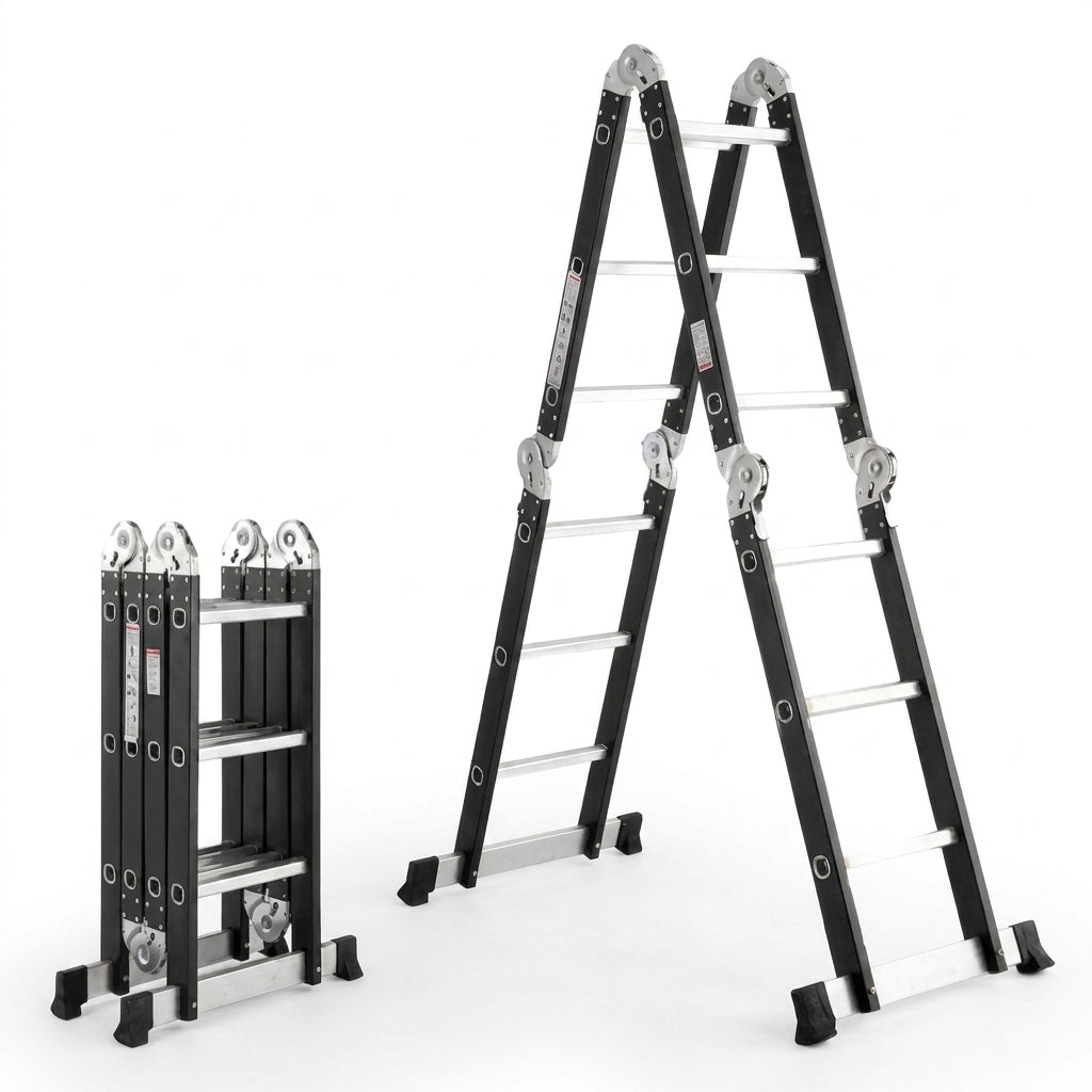 Escalera Multiposición Pro 16 Pasos — Aluminio Reforzado 4.6M / MAX 150 Kg