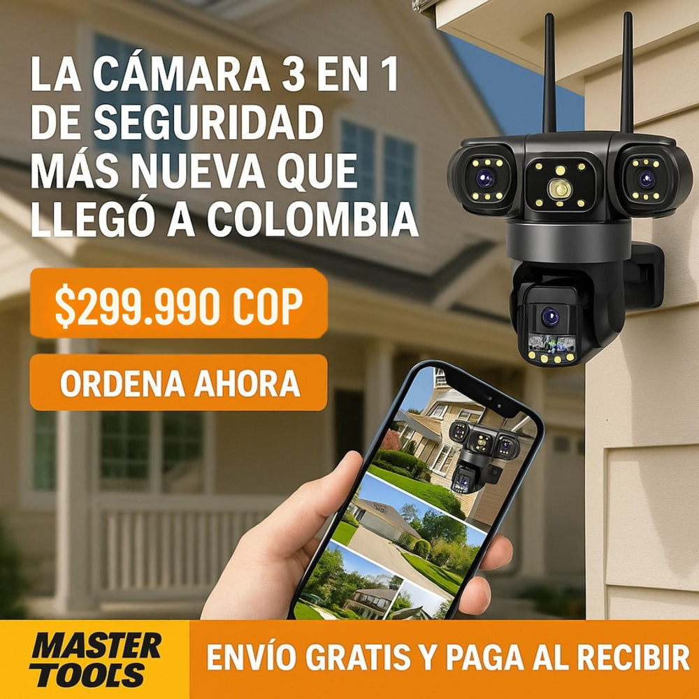 Seguridad Total - Cámara 3 Lentes WIFI Giratorios 360° - 1
