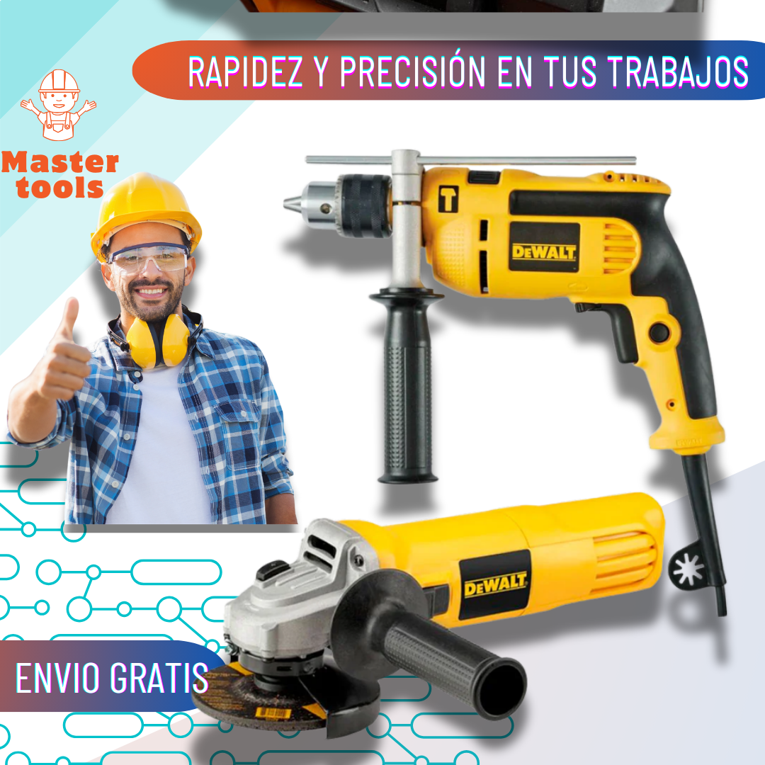 COMBO TALADRO PERCUTOR 1/2 + PULIDORA 4