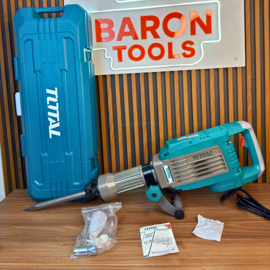 Demoledor Industrial TOTAL SDS HEX 1700W – 50J con Maletín y Cinceles