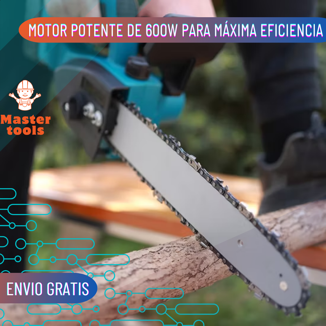 Motosierra inalámbrica de 12 pulgadas  con 2 baterías Motor de alto rendimiento