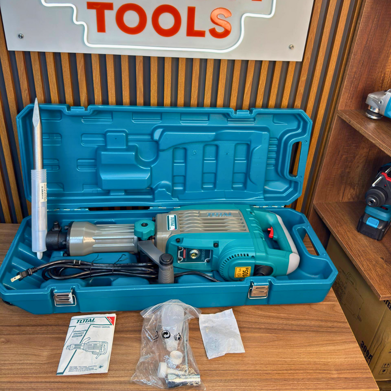 Demoledor Industrial TOTAL SDS HEX 1700W – 50J con Maletín y Cinceles foto 2
