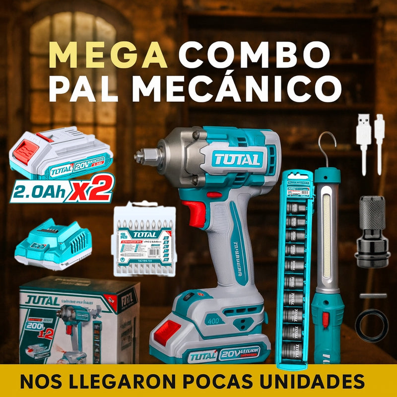 Combo Llave de Impacto 1/2 con 400 Nm + Lampara Led 3.5 Watts + Juego de Dados x 10 (Original 1 Año de Garantía) foto 2