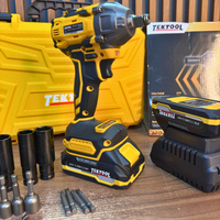 Llave de Impacto Inalámbrica TEKTOOL TK-6300 21V Brushless – 300 N·m – 2 Baterías 1.5Ah + Maletín + Dados miniatura 7