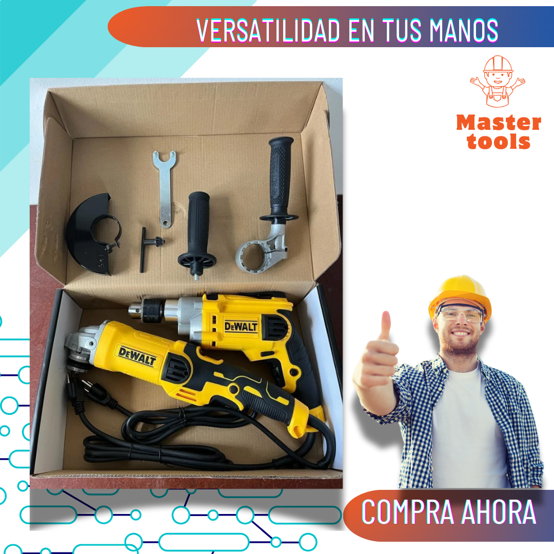 COMBO TALADRO PERCUTOR 1/2 + PULIDORA 4