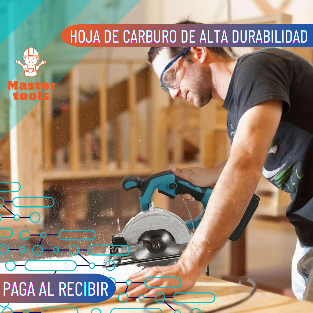 Sierra Circular Inalámbrica con Dos Baterías de Alta Potencia