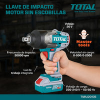 Llave de Impacto TOTAL Original 3/4” – 1350 Nm para Ajustar, 1900 Nm para Aflojar, con 1 Año de Garantía miniatura 11