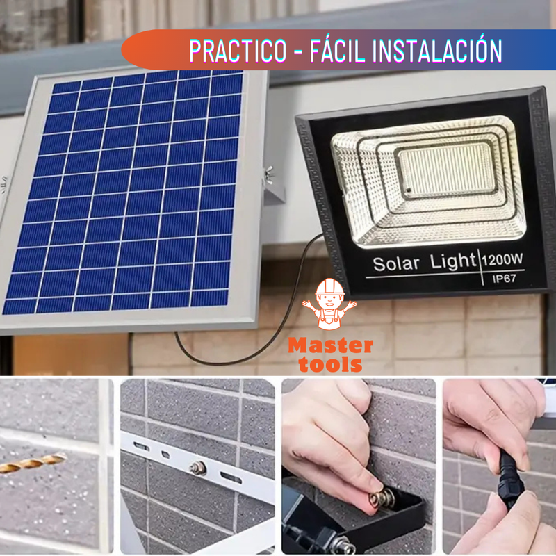 Reflector LED Recargable Solar 1200W – Grande y Potente 1 Año de garantia foto 7