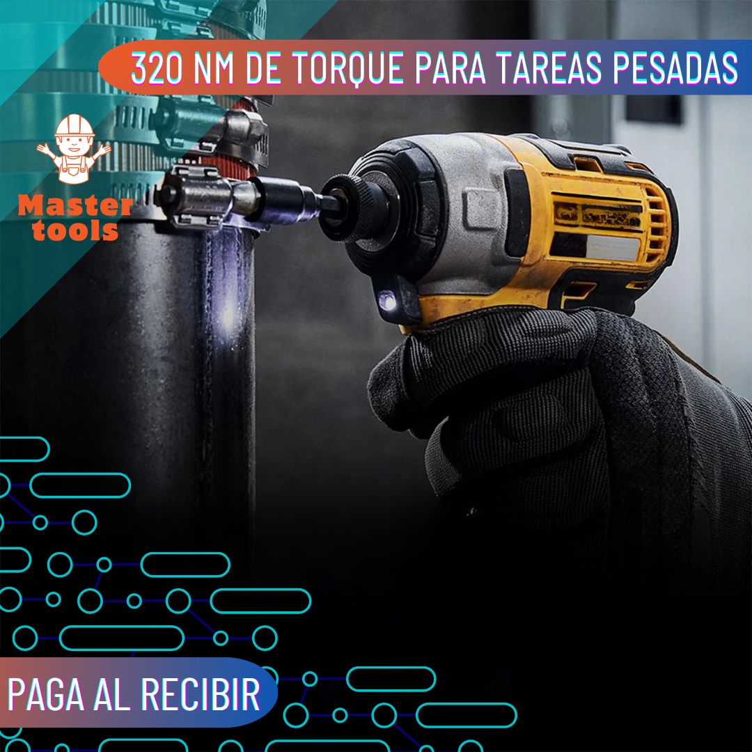 Llave de impacto 330 Nm con convertidor de taladro y set de accesorios