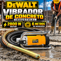 Vibrador de Concreto Industrial tipo DeWALT 2800W ZIN-160 | Manguera de 6 m | 110 V | 4.300 r/min | 1 Año de Garantía miniatura 1