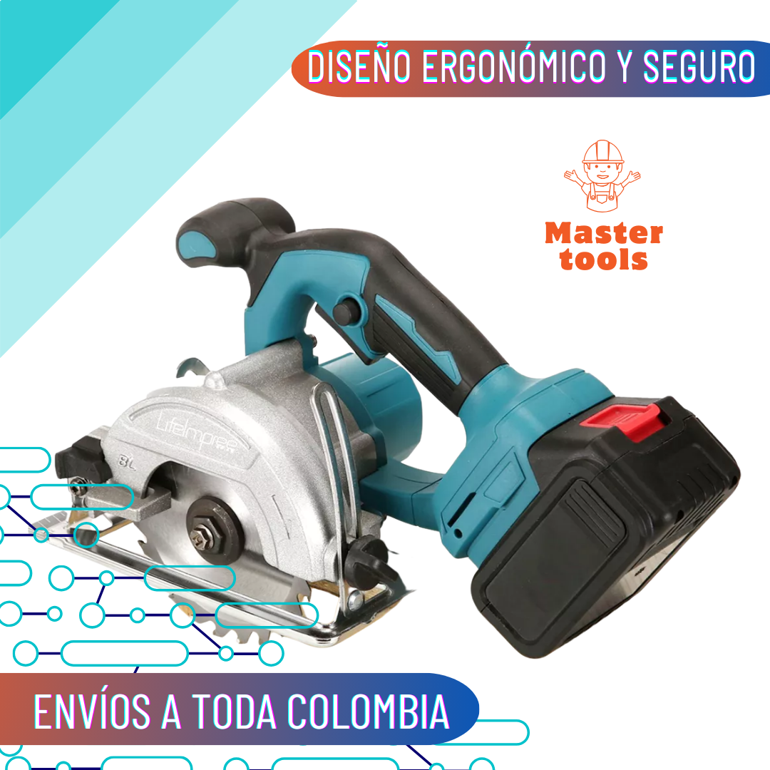Sierra Circular Inalámbrica con Dos Baterías de Alta Potencia