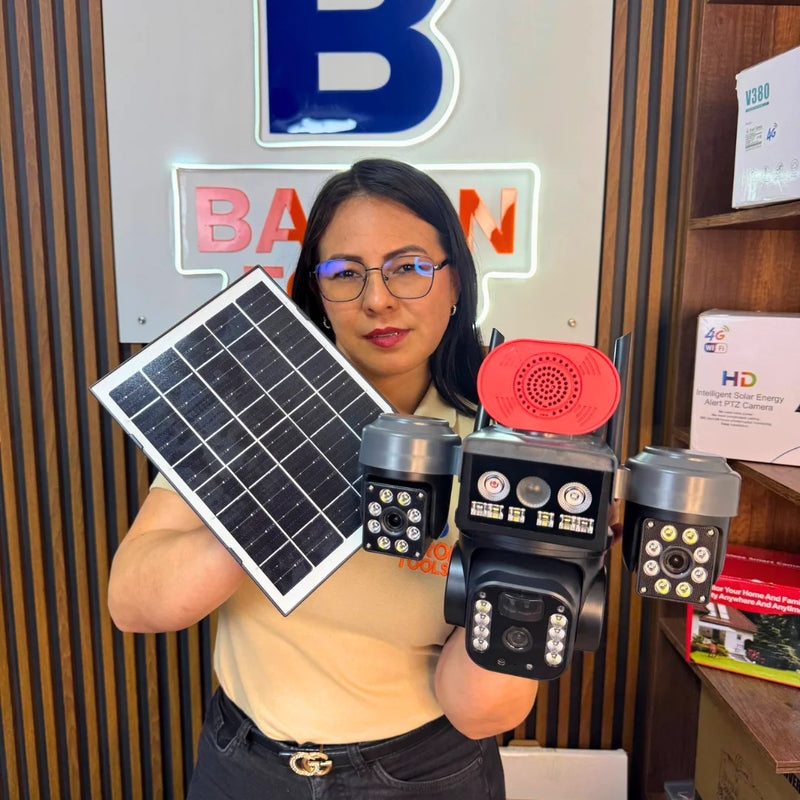 Cámara triple vision de Seguridad Solar PTZ HD con Alarma 4G Con CHIP foto 1
