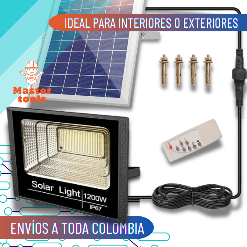 Reflector LED Recargable Solar 1200W – Grande y Potente 1 Año de garantia foto 9