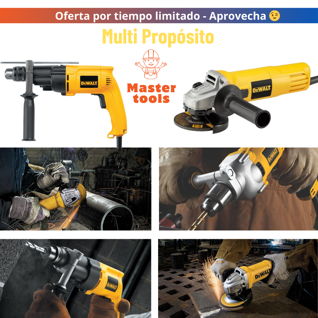 COMBO TALADRO PERCUTOR 1/2 + PULIDORA 4