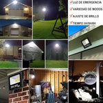 Reflector Solar LED 1500W para Exteriores con Panel y Control – Alta Potencia y Autonomía miniatura 6