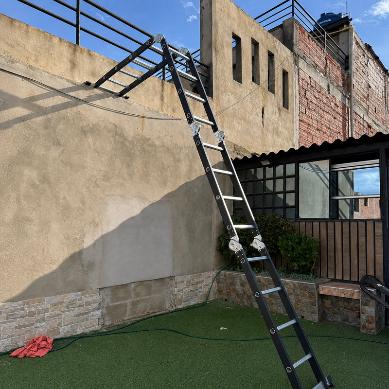 Escalera Multiposición Pro 16 Pasos — Aluminio Reforzado 4.6M / MAX 150 Kg foto 10