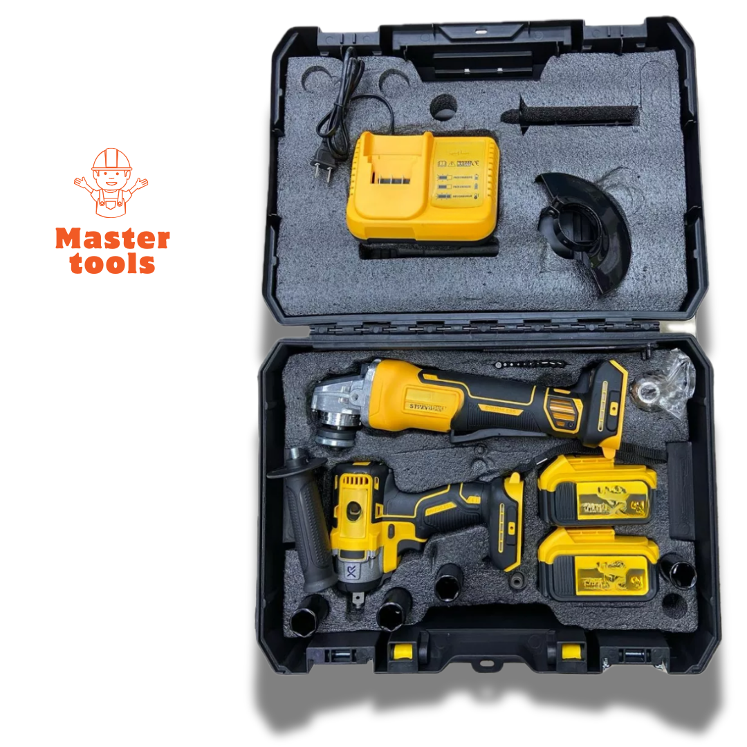 Kit Pulidora Inalámbrica 4 1/2 + Llave de Impacto de 1/2