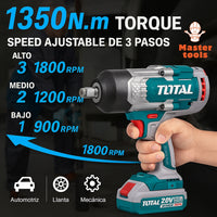 Llave de Impacto TOTAL Original 3/4” – 1350 Nm para Ajustar, 1900 Nm para Aflojar, con 1 Año de Garantía miniatura 10