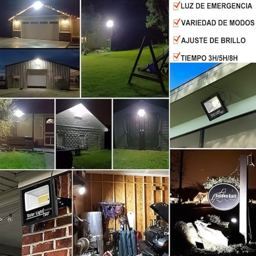 Reflector Solar 1000W + Panel y Control – Iluminación LED Potente y Ecológica para Exteriores - 7
