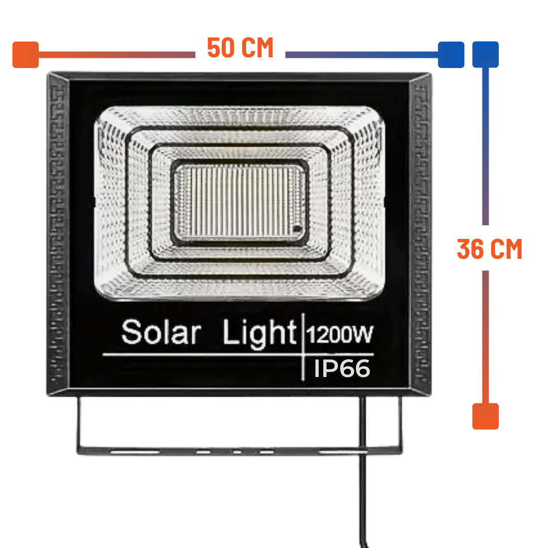Reflector LED Recargable Solar 1200W – Grande y Potente 1 Año de garantia
