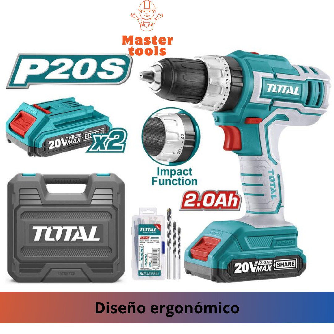 Taladro Atornillador 1/2 20v 60nm Total