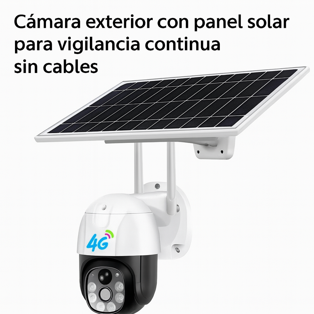 Cámara de Seguridad Exterior PTZ Red 4G SIM con Panel Solar