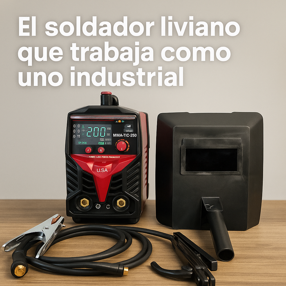 Soldador Lincoln 250A Inversor MMA/TIG – Perfecto para revestida funde electrodo 70/18 - 60/13 - Aguanta trabajo continuo - 9