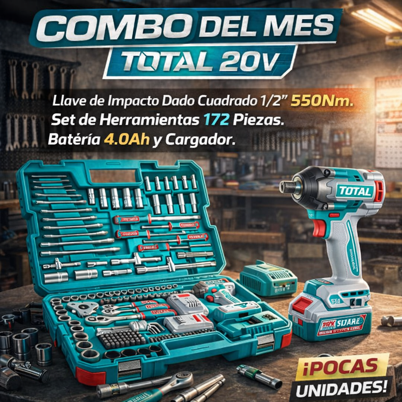 Pistola de Impacto 500NM  TOTAL + KIT 152 Herramientas + 1 Año de Garantia foto 19