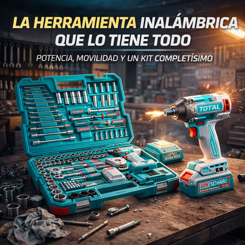 Pistola de Impacto 500NM  TOTAL + KIT 152 Herramientas + 1 Año de Garantia foto 4