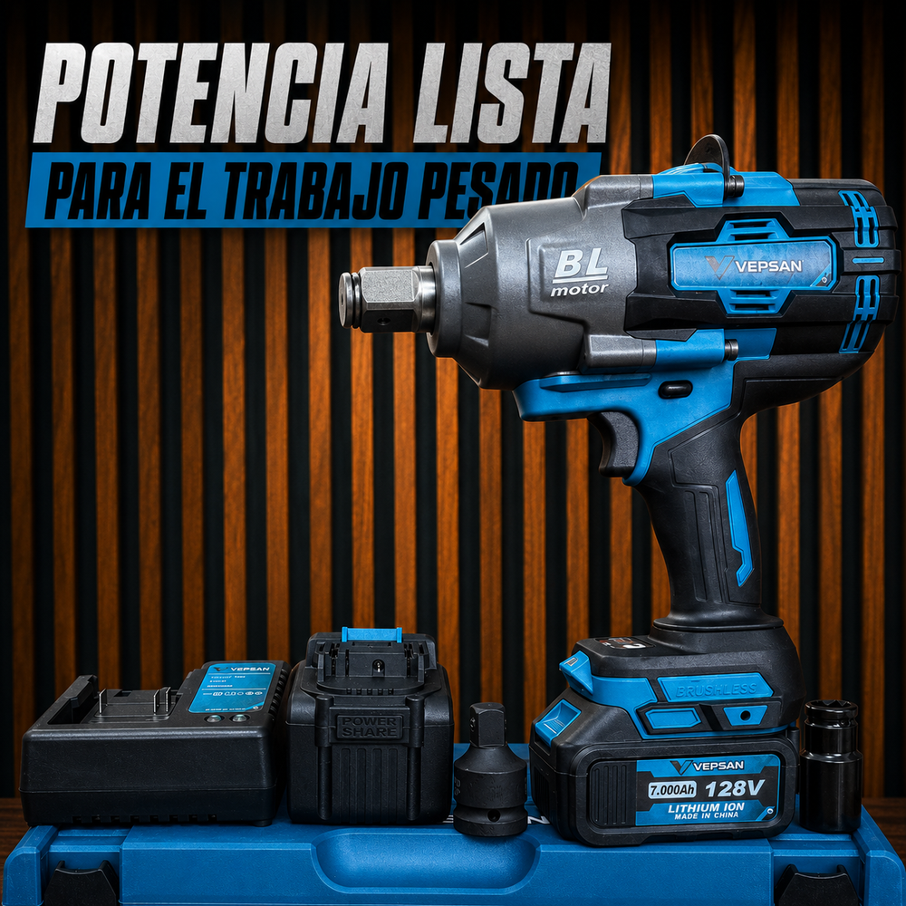 Llave de Impacto VEPSAN 2000Nm Brushless 3/4” | Potencia Industrial + 1 Año de Garantía - 6
