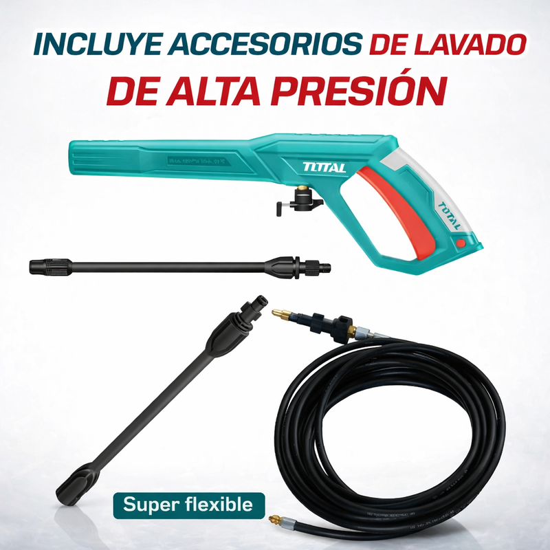 Hidrolavadora TOTAL 1600W 2030 PSI – Limpieza Profesional en Casa foto 5