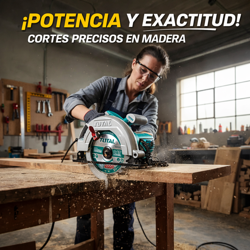 Sierra Circular TOTAL 7 1/4” 1200W – Corte Profesional sin Esfuerzo - 1 AÑO de Garantia foto 4