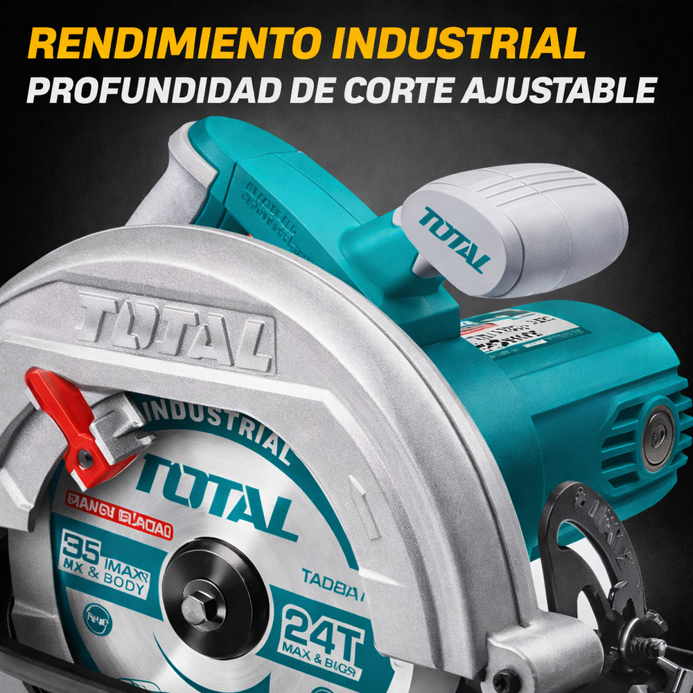 Sierra Circular TOTAL 7 1/4” 1200W – Corte Profesional sin Esfuerzo - 1 AÑO de Garantia - 6