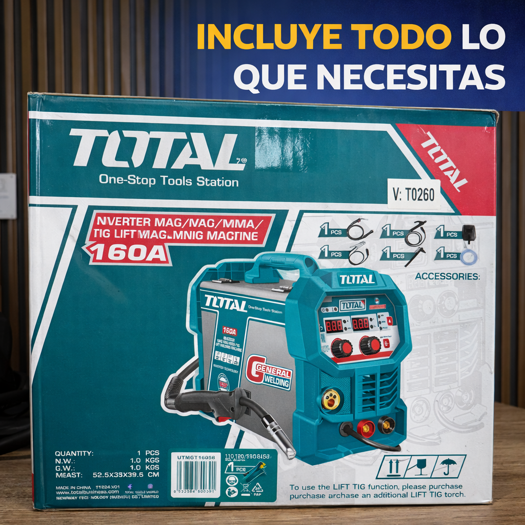 Inversor 3 en 1 total 100% Original - MIG / MMA / TIG LIFT - 160A - 1 año de Garantía - Tecnólogo IGBT
