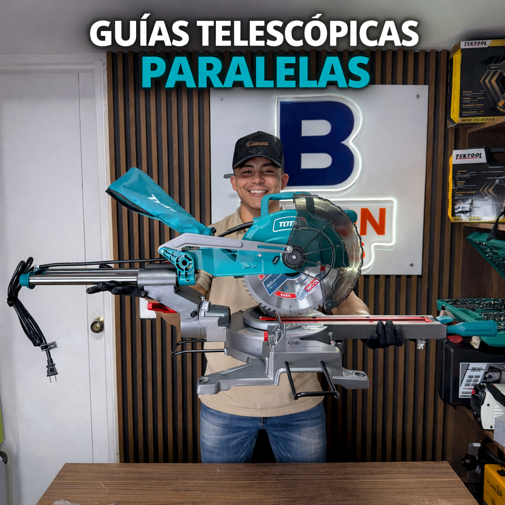 Sierra Ingleteadora Telescópica TOTAL 10” 1800W Industrial