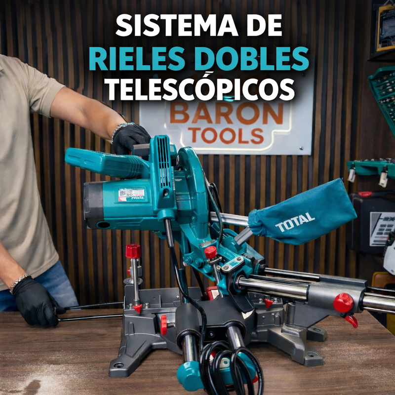Sierra Ingleteadora Telescópica TOTAL 10” 1800W Industrial foto 6