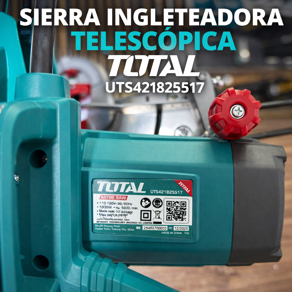 Sierra Ingleteadora Telescópica TOTAL 10” 1800W Industrial