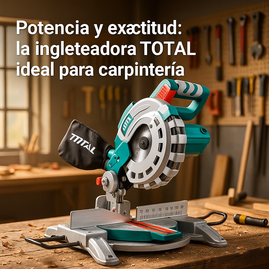 Sierra Ingleteadora TOTAL 8" 1400W - en uso